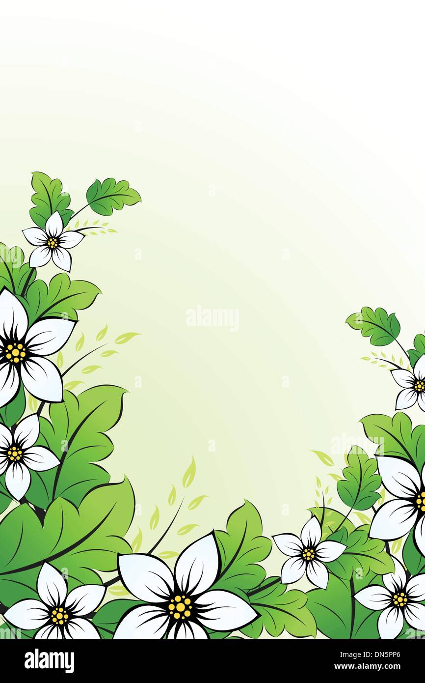Flower background with leaves Stock Vector