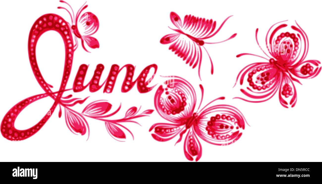 June the name of the month Stock Vector Image & Art Alamy