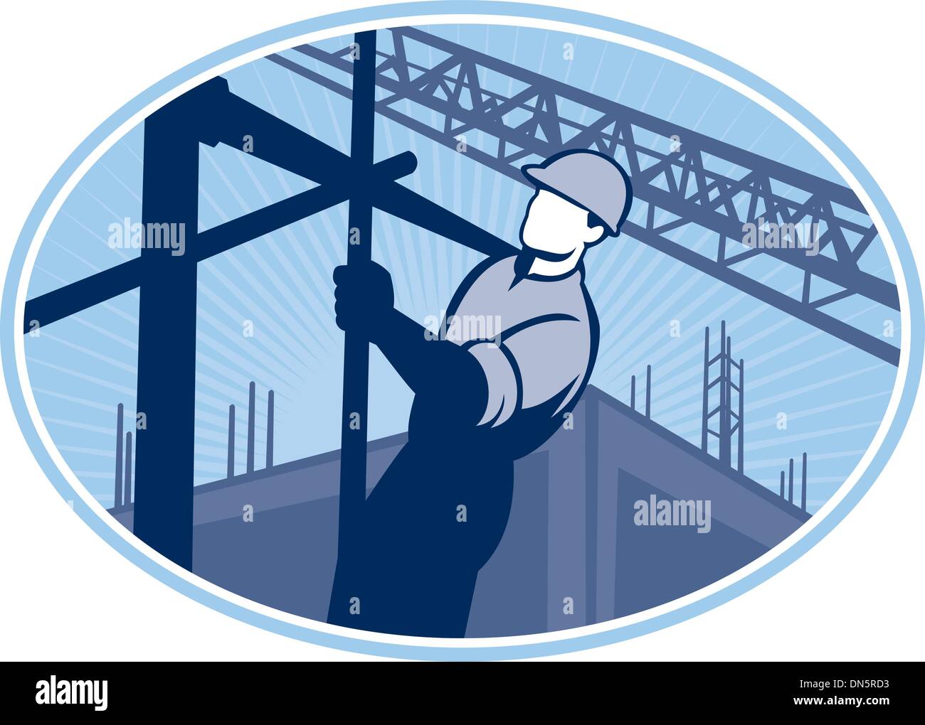 Construction Worker Scaffolding Retro Stock Vector Image & Art - Alamy