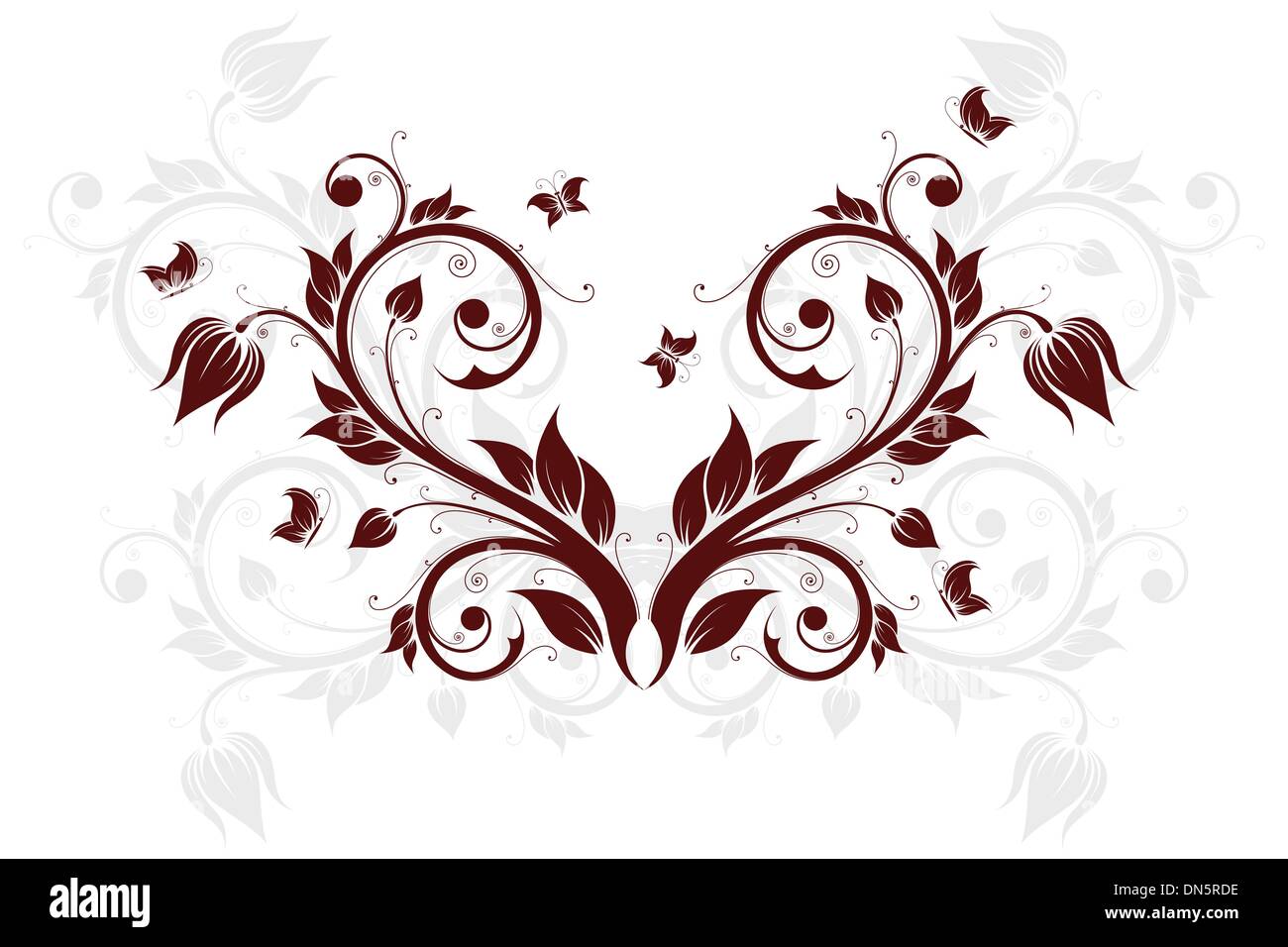 Abstract Background with flowers and butterfly Stock Vector Image & Art ...