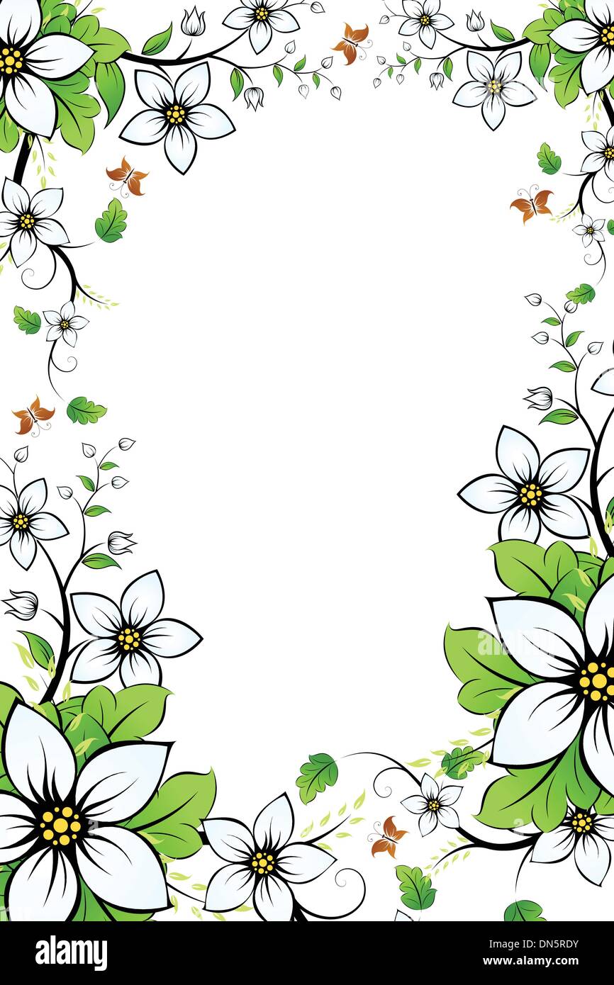 Flower frame vector vectors hi-res stock photography and images - Alamy