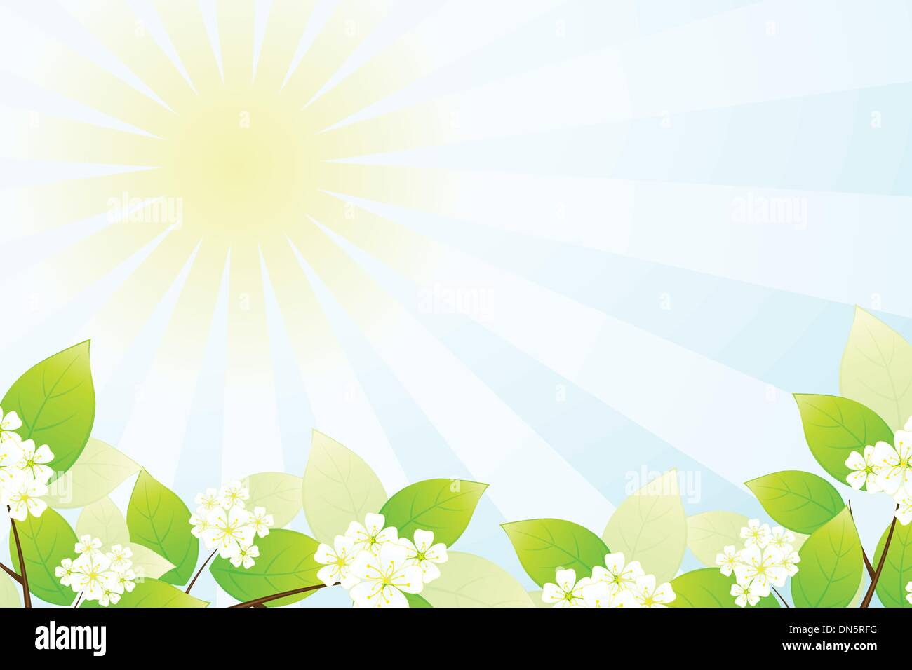 Green leaves and flowers Stock Vector Image & Art - Alamy
