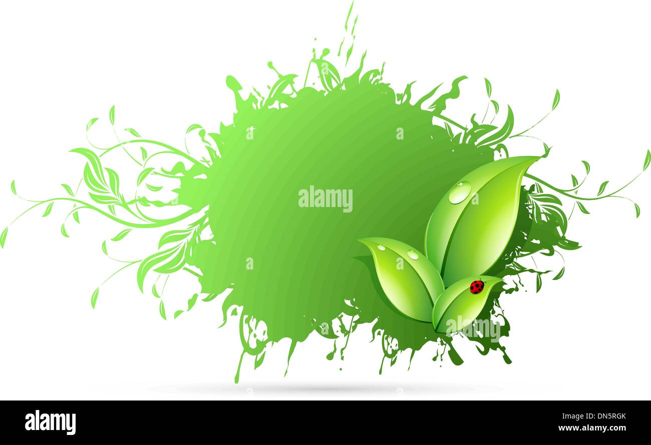 Abstract Grunge Background with Leaves Stock Vector Image & Art - Alamy