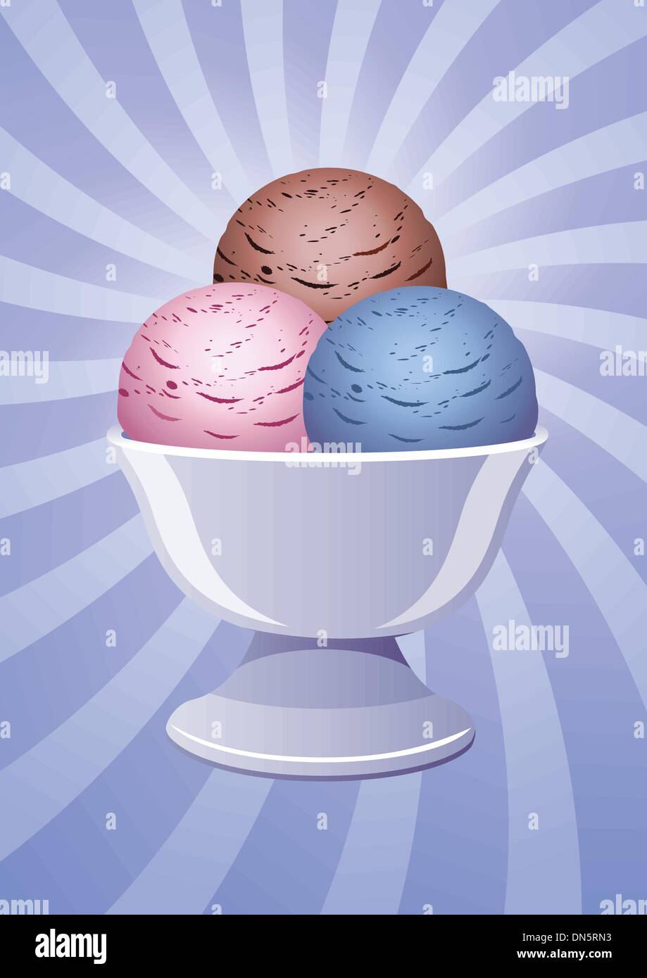 Ice cream in a glass bowl Stock Vector Images - Alamy
