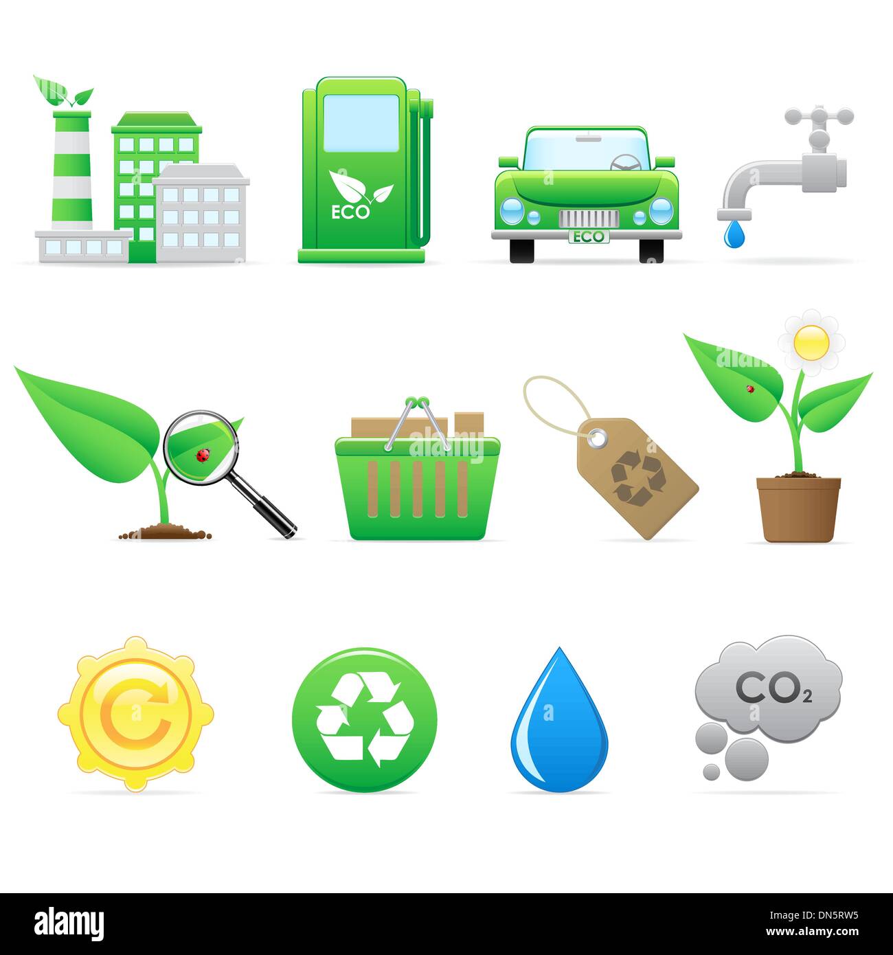Ecology icon set Stock Vector Image & Art - Alamy