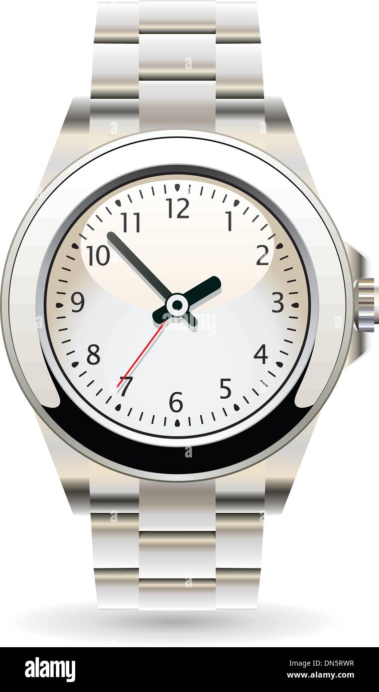 silver wristwatch Stock Vector