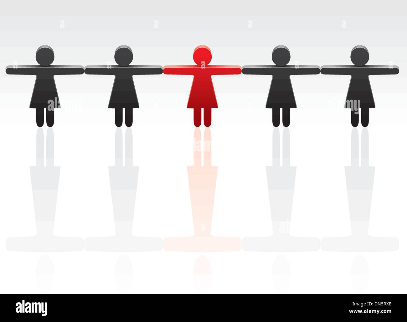 standing out from the crowd Stock Vector