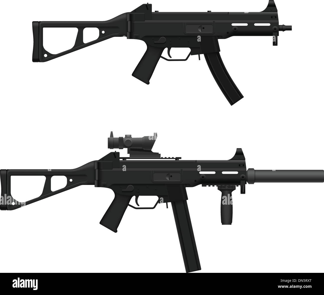 Machine Pistol Stock Vector