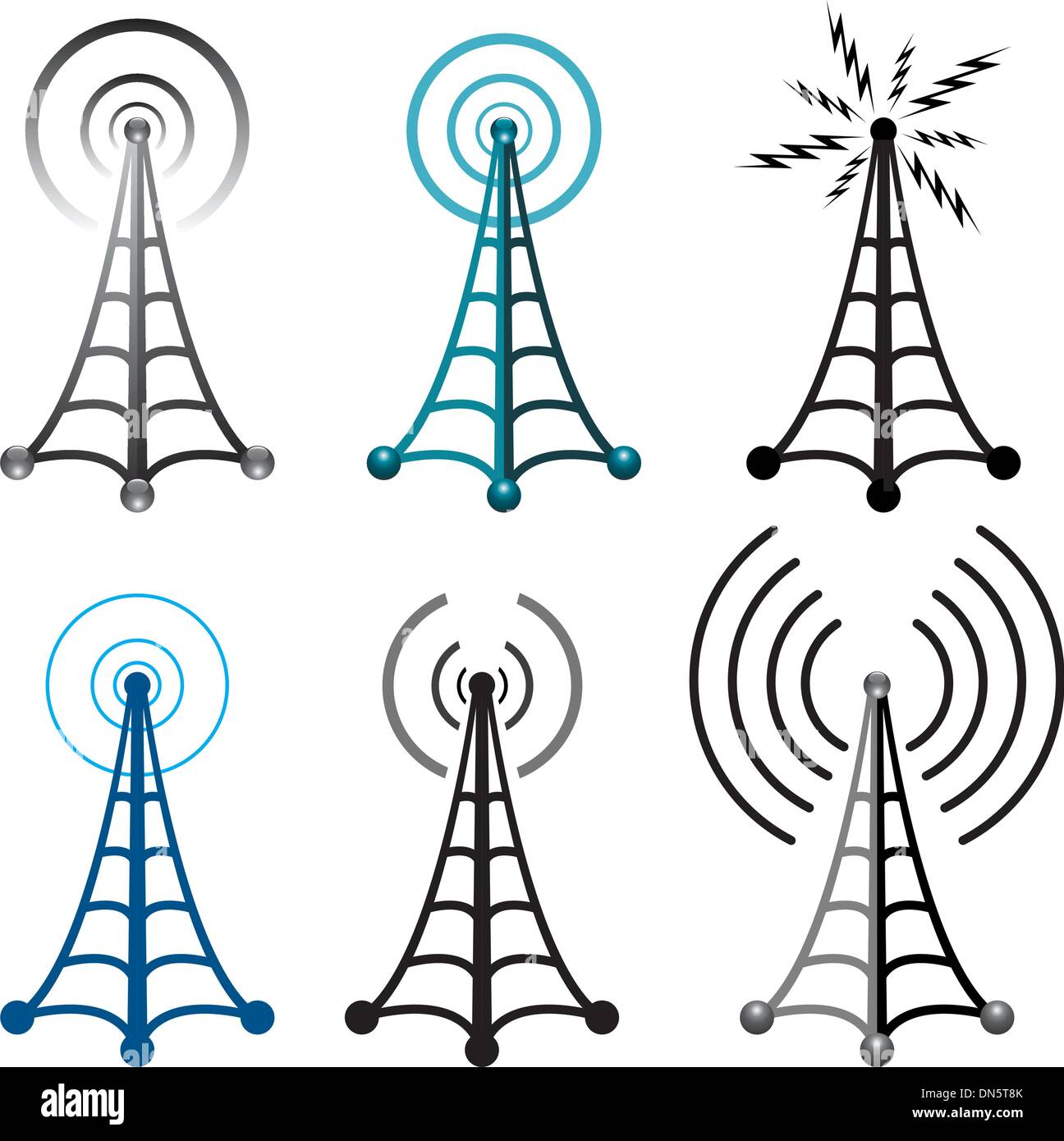 radio tower symbols Stock Vector
