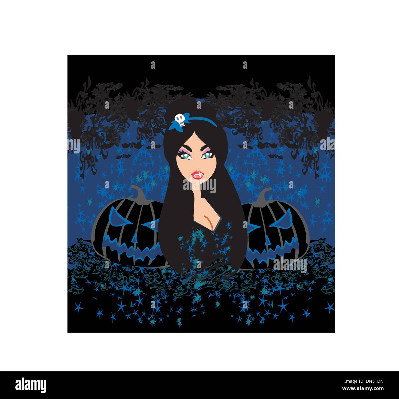beautiful vampire on halloween background Stock Vector Image & Art - Alamy