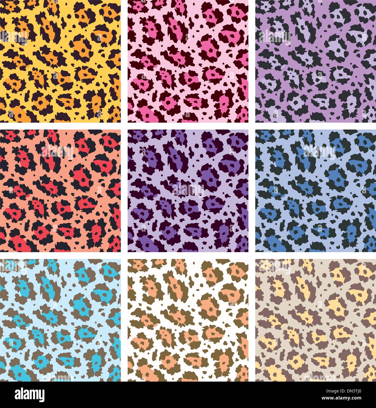 vector colorful animal skin textures of leopard Stock Vector