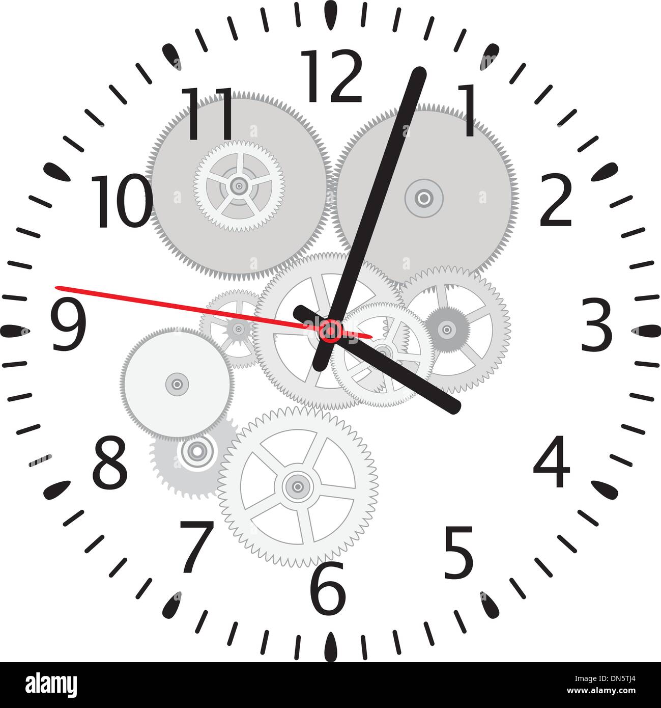 vector clock and gears Stock Vector Image & Art Alamy