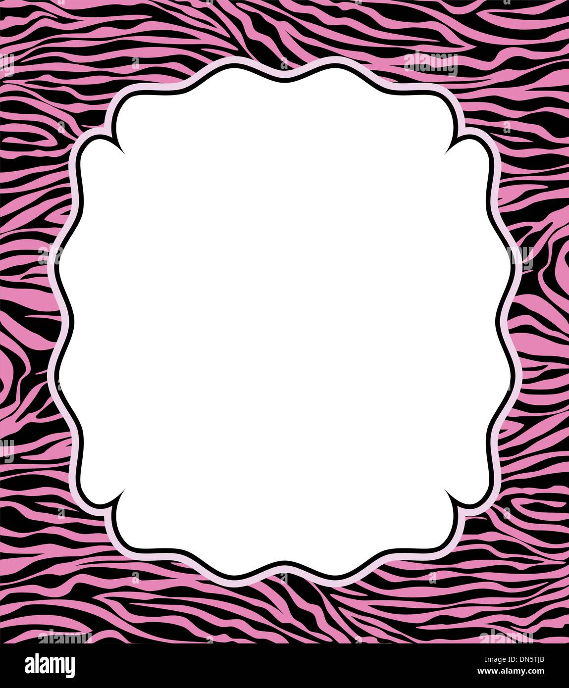 vector frame with abstract zebra skin texture Stock Vector
