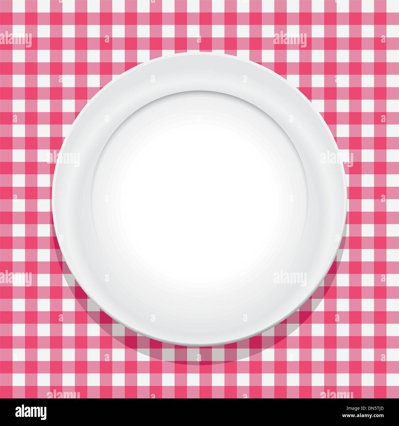 vector tablecloth and empty plate Stock Vector