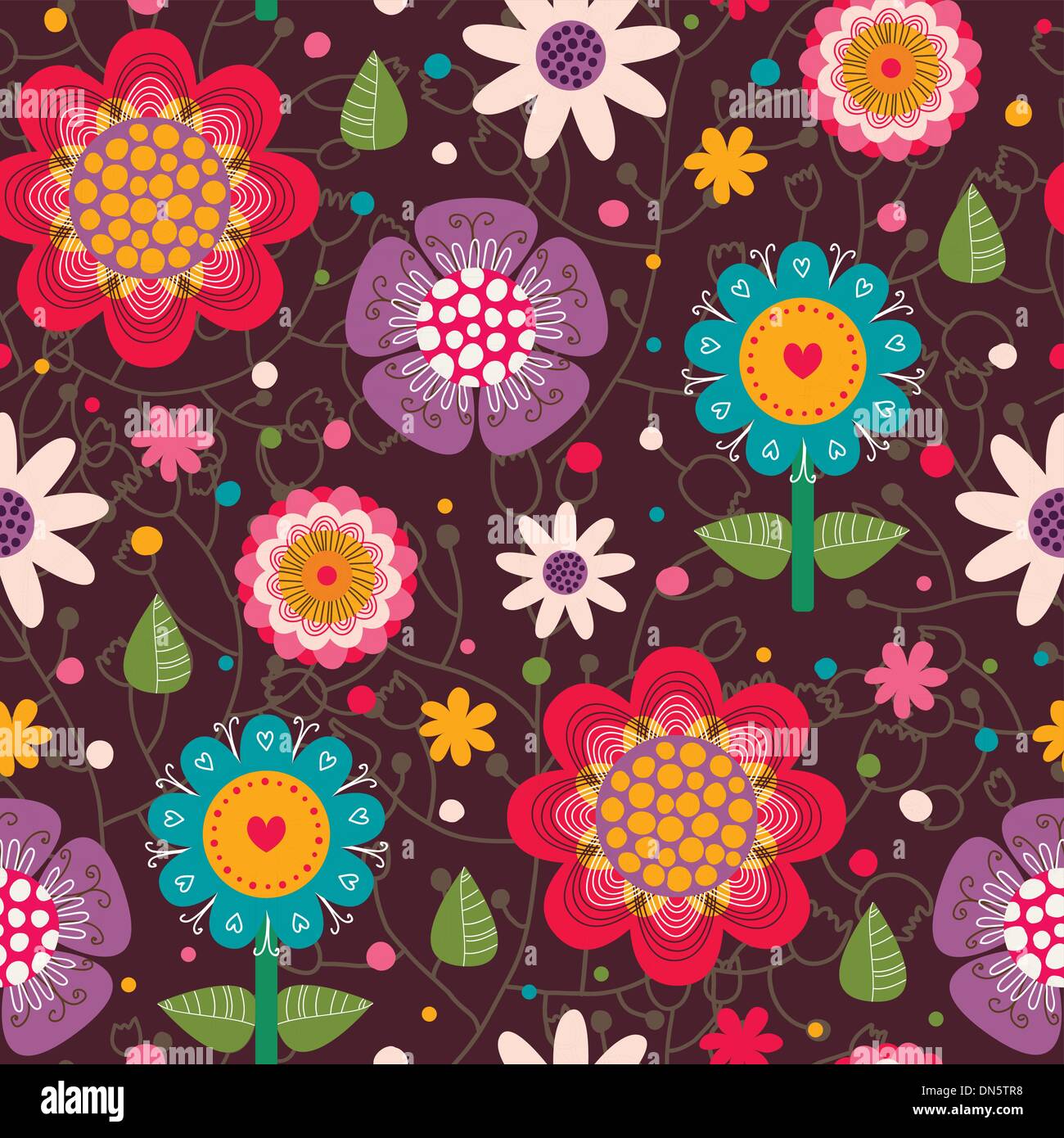 Floral seamless pattern. Stock Vector