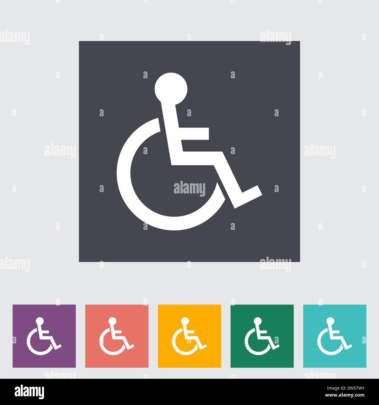 Disabled flat single icon. Stock Vector
