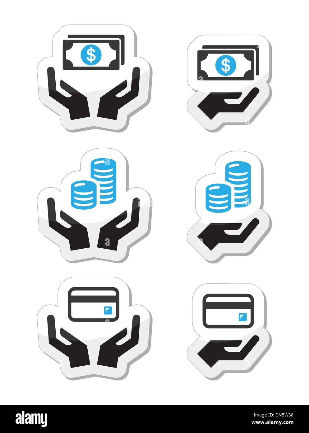 Coins hands Stock Vector Images - Alamy