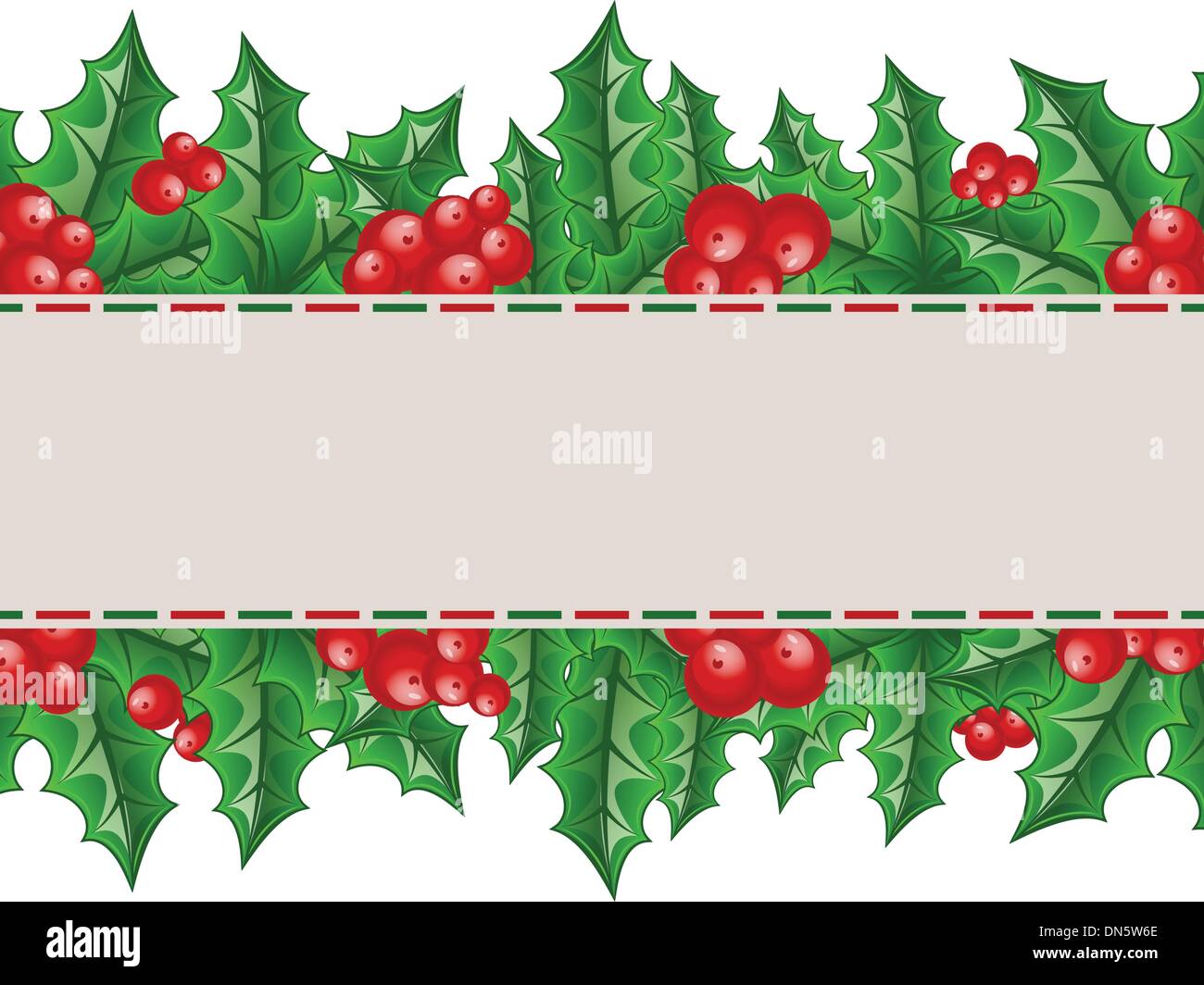 Christmas card with holly berry branches Stock Vector Image & Art - Alamy