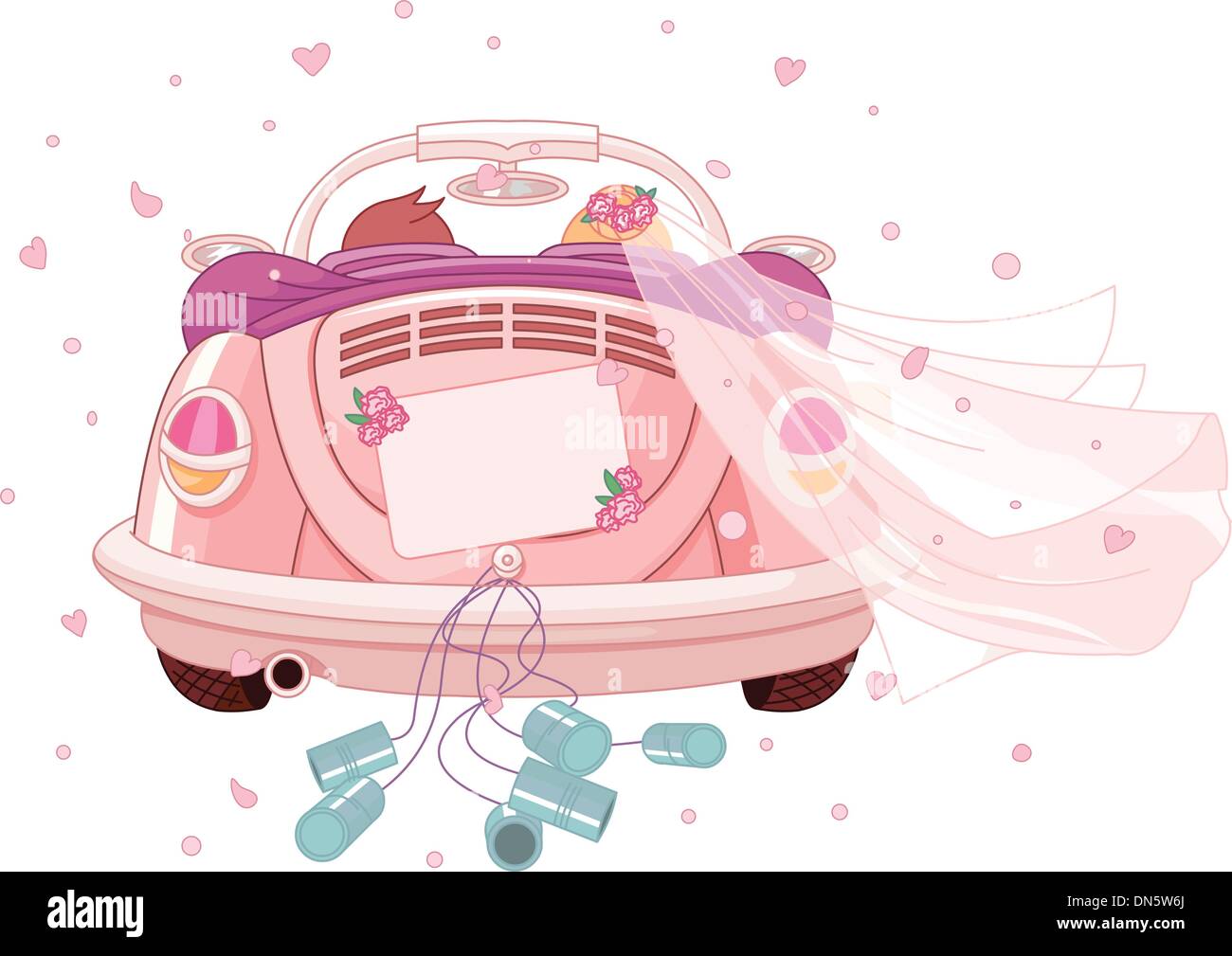 Just married car Stock Vector Images - Alamy