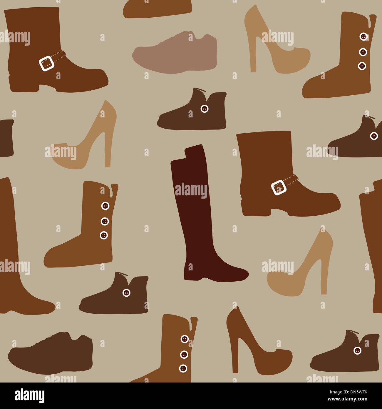 Seamless Pattern With Different Kind Of Shoes Boots Heels Stock Vector Image Art Alamy