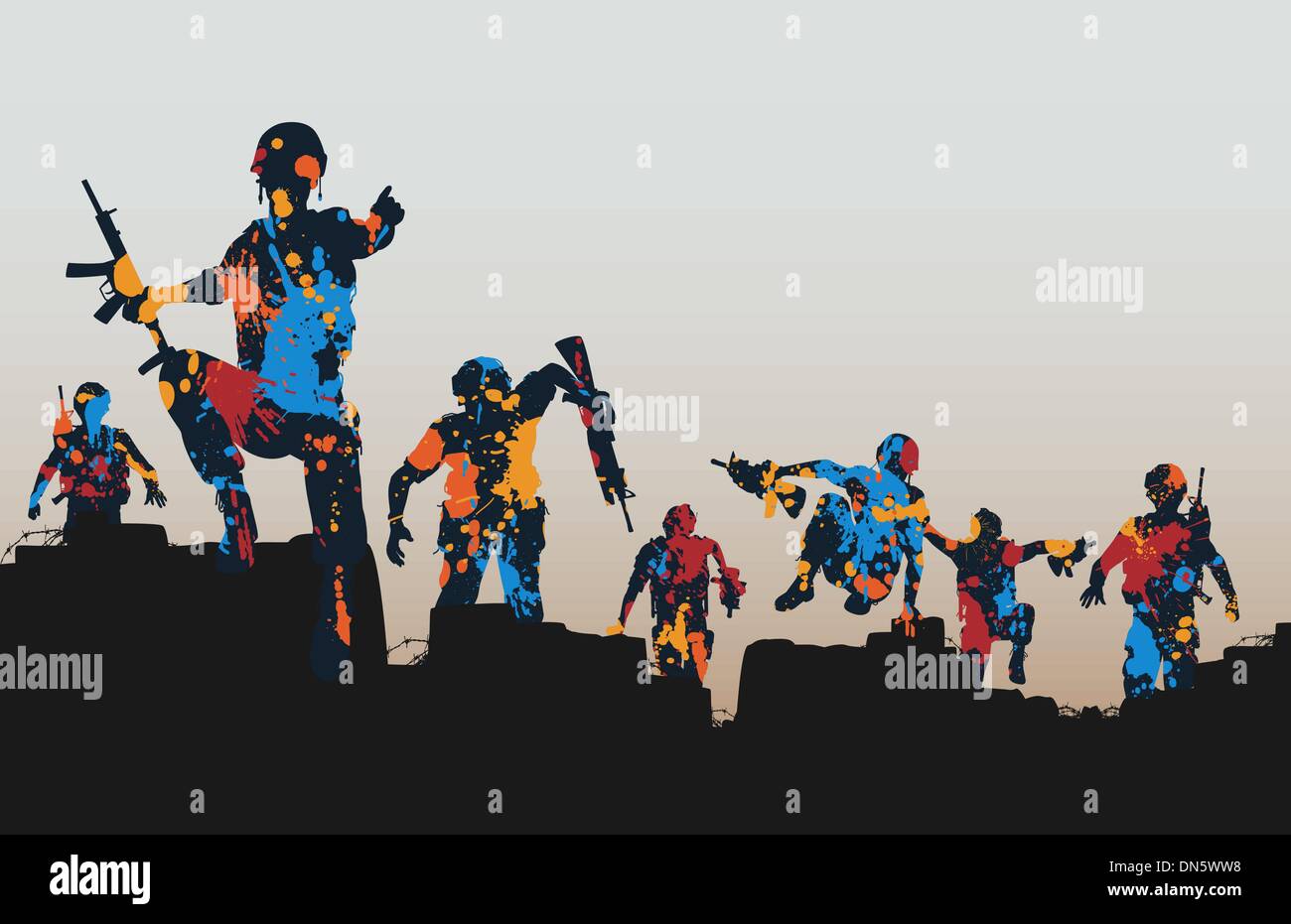 Paintball soldiers Stock Vector
