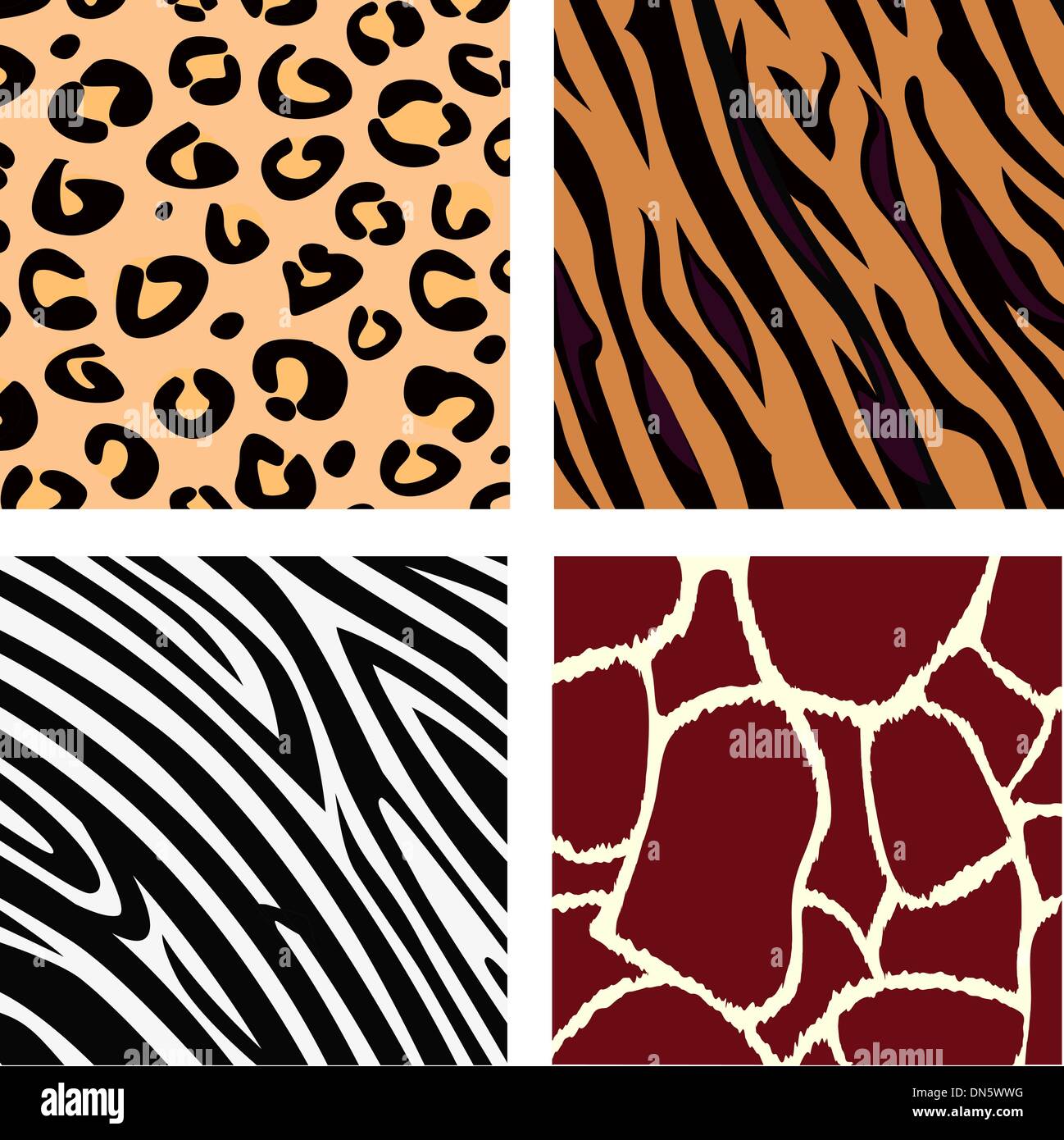 Animal pattern - tiger, zebra, giraffe, leopard Stock Vector Image & Art -  Alamy