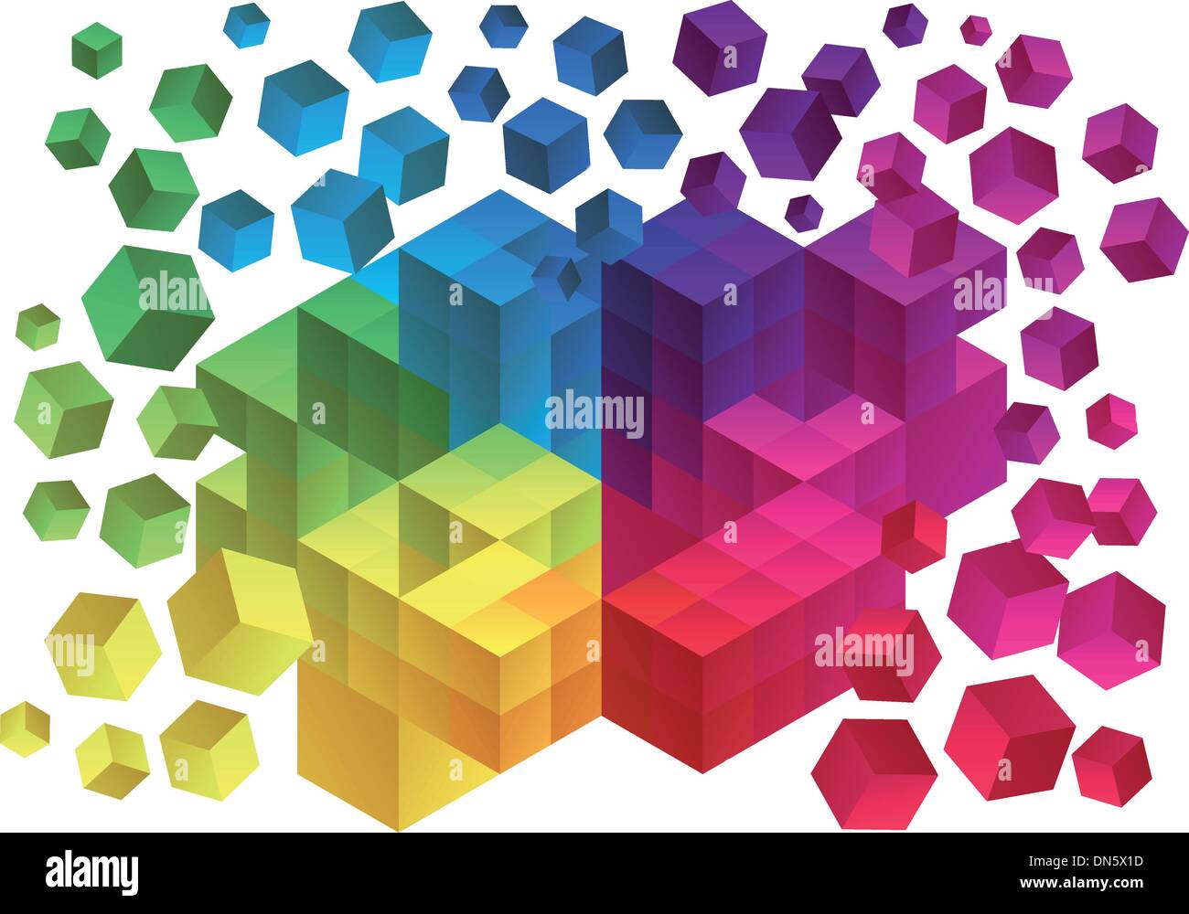 Abstract cube background Stock Vector