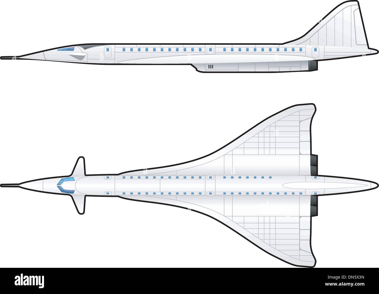 passenger aircraft Stock Vector