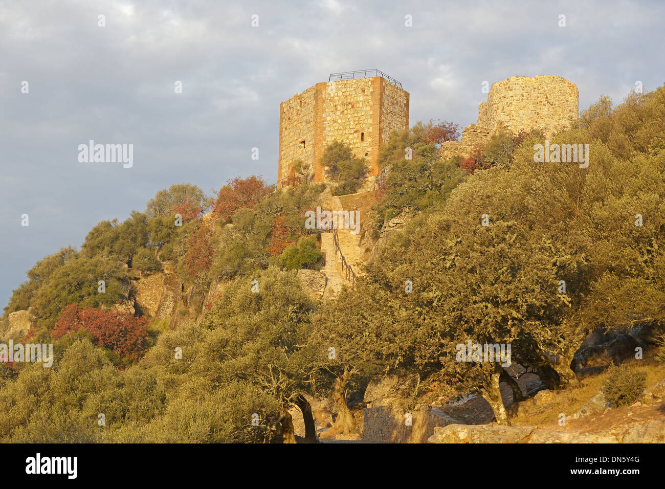View of Castillo de Monfrague Stock Photo
