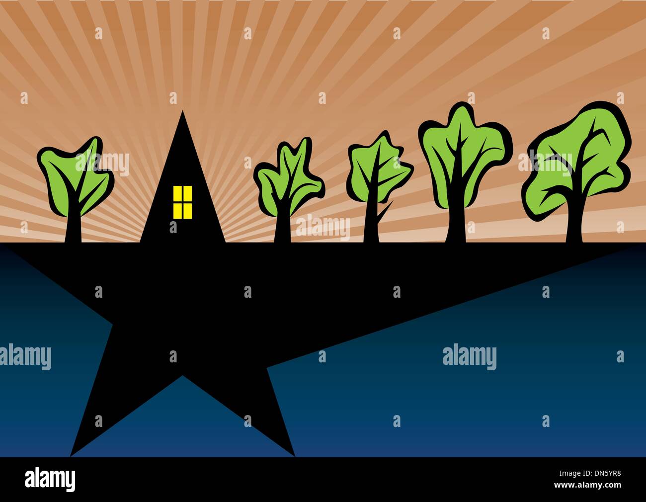 Home with trees Stock Vector Image & Art - Alamy