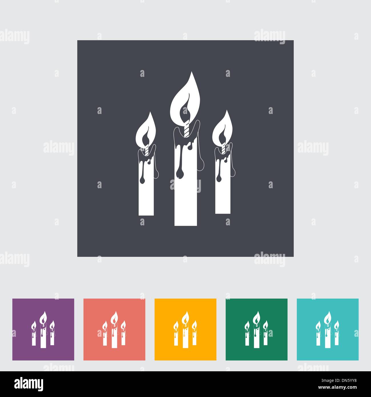 Candles single flat icon. Stock Vector