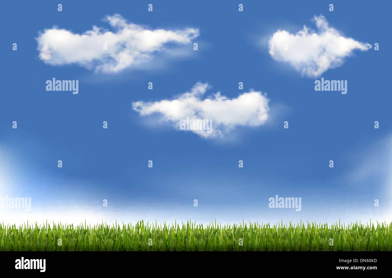 Background with blue sky and grass. Vector Stock Vector Image & Art - Alamy