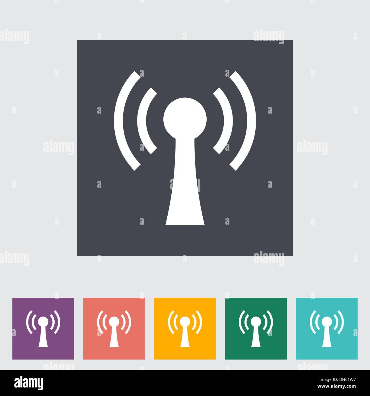 Wireless single flat icon Stock Vector