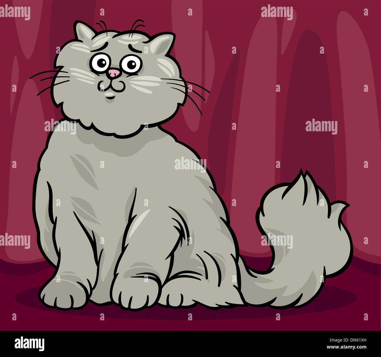Persian Cat Cartoon Illustration Stock Vector Image And Art Alamy