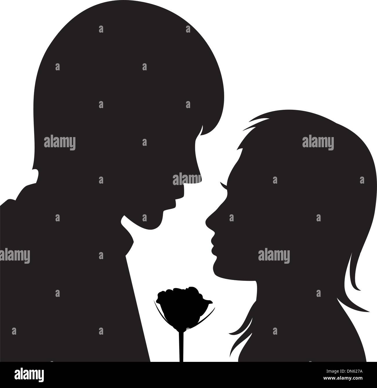 vector silhouette of young man and woman Stock Vector Image & Art - Alamy