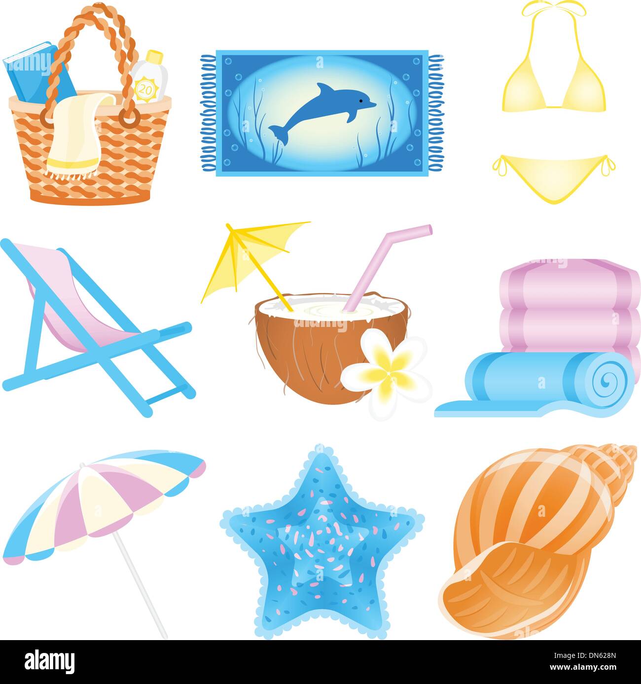Icon set Vacations Stock Vector