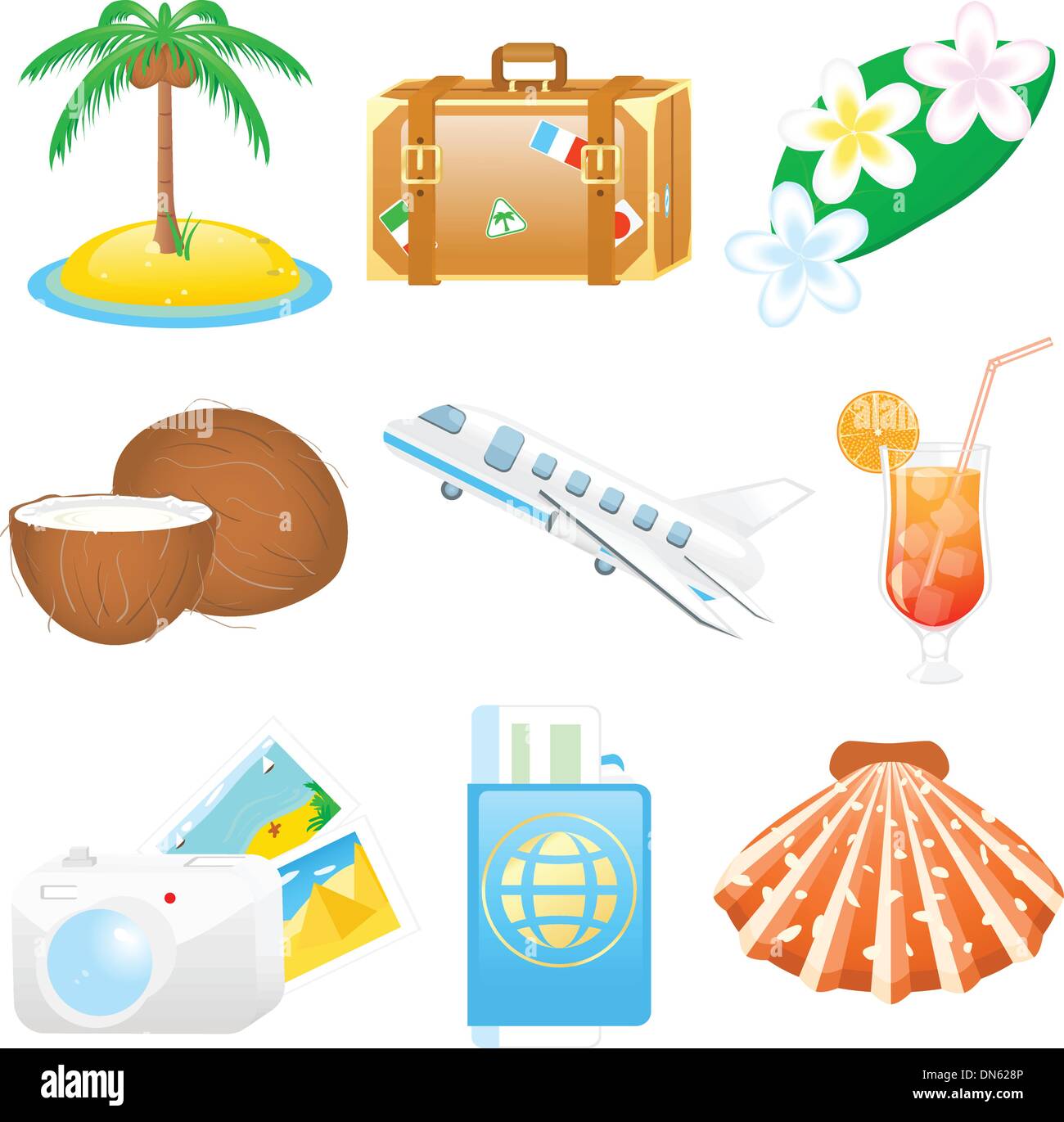 Icon set Vacations Stock Vector