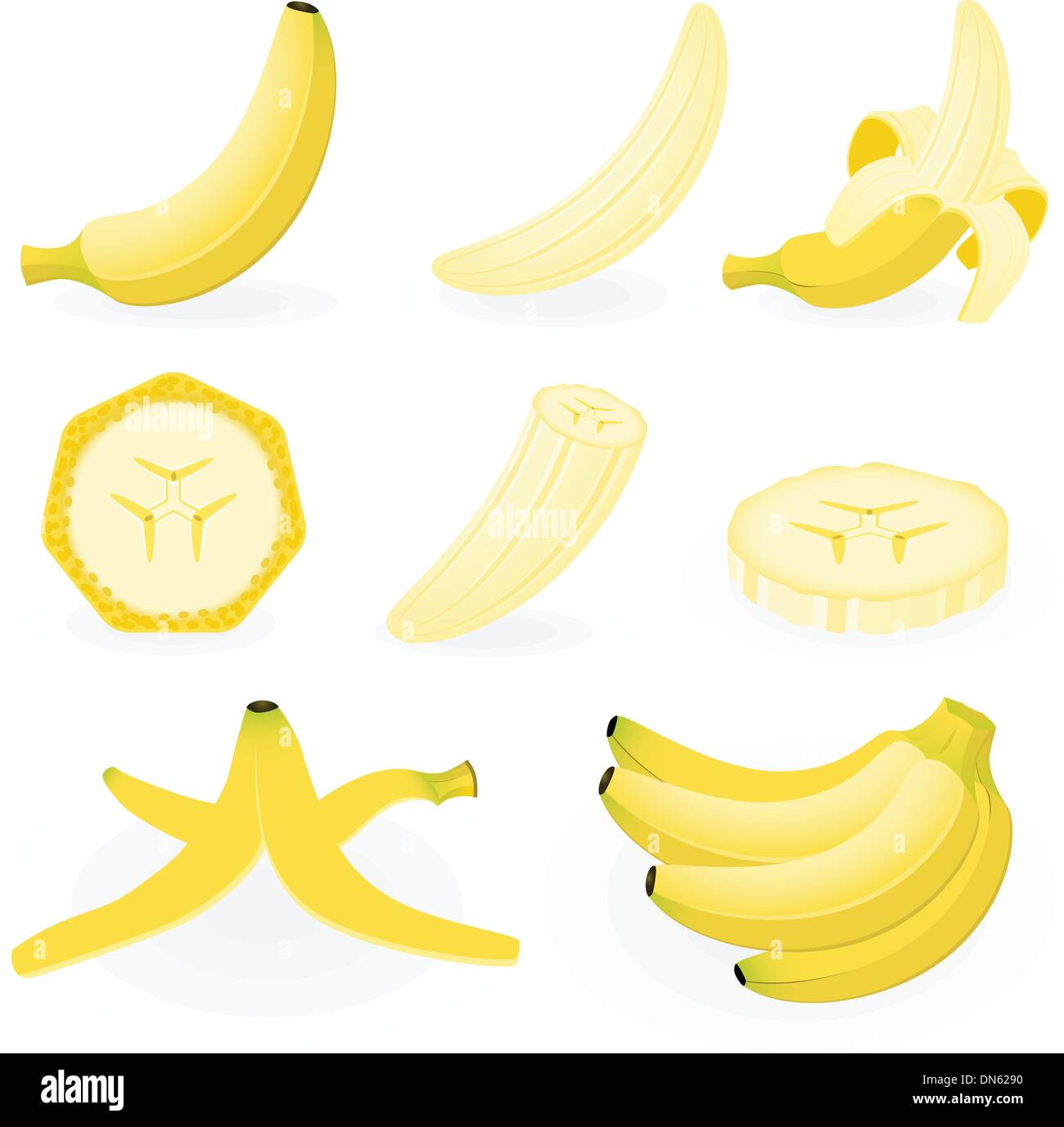 Isolated banana banana slices Stock Vector Images - Alamy
