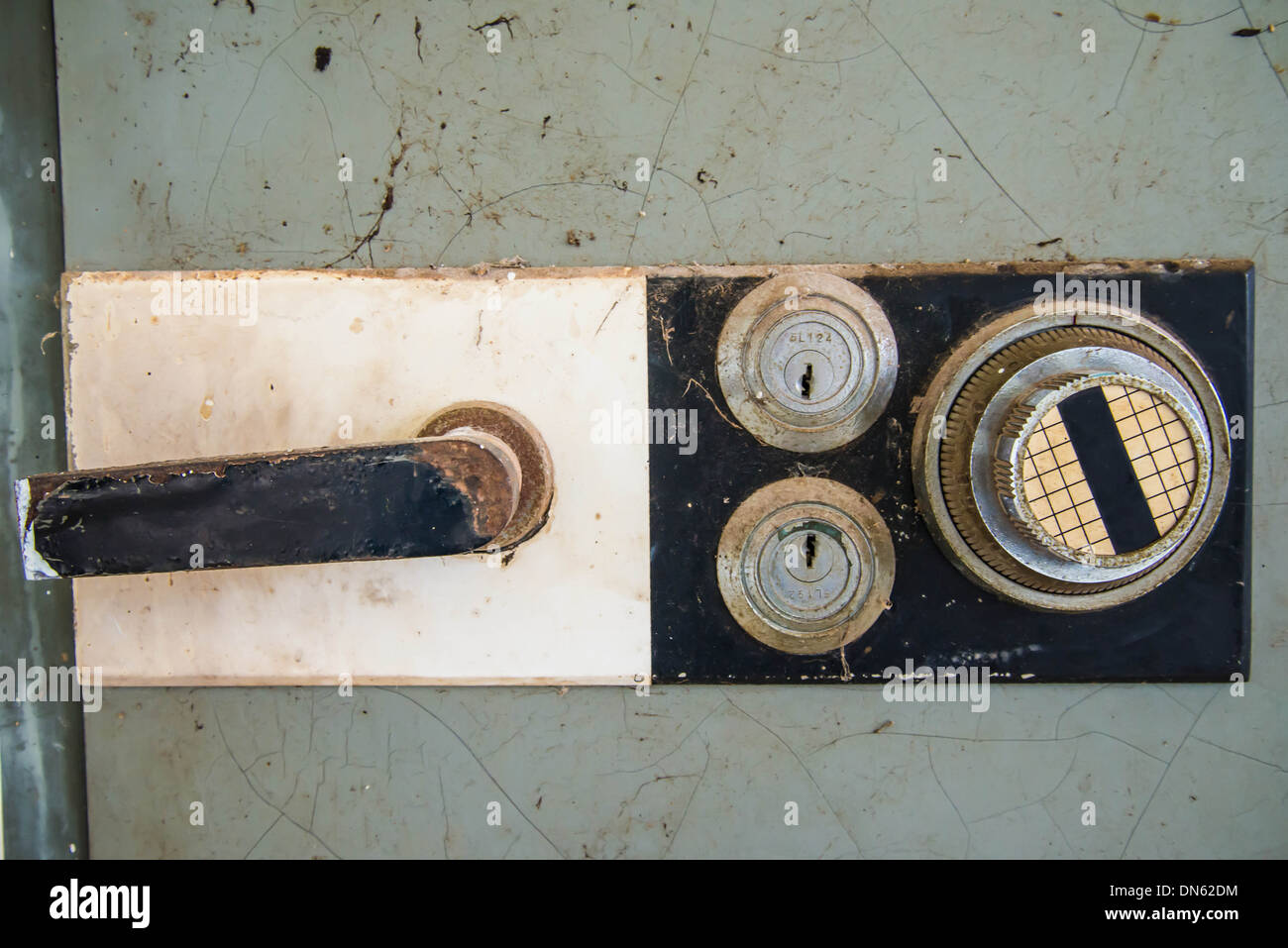 Old safe to store valuable possessions in the home. Stock Photo