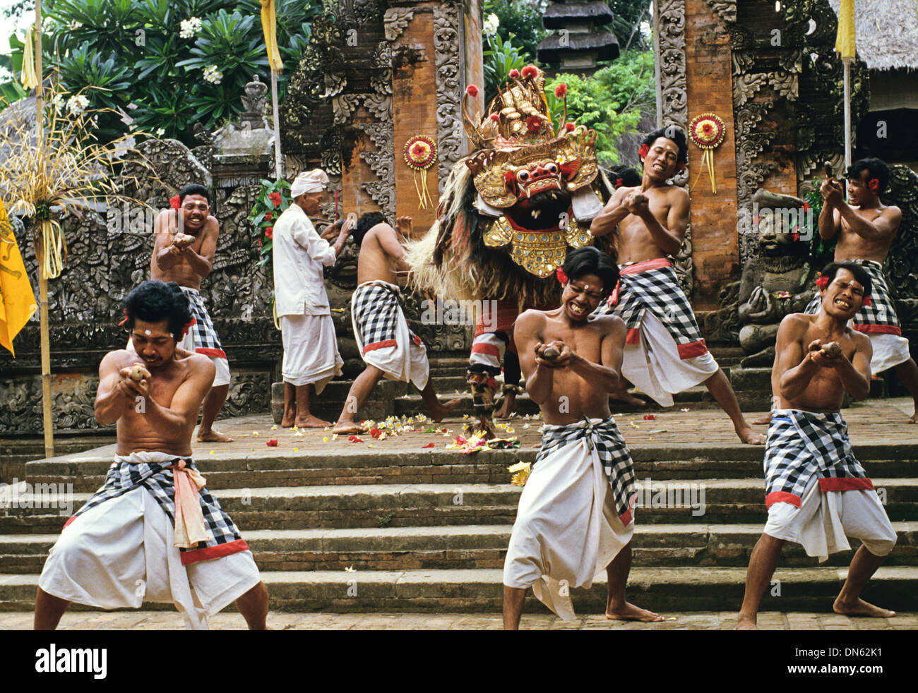 Performance of a Barong show (Ramayana story, traditional dances and music), Bali, Indonesia Stock Photo