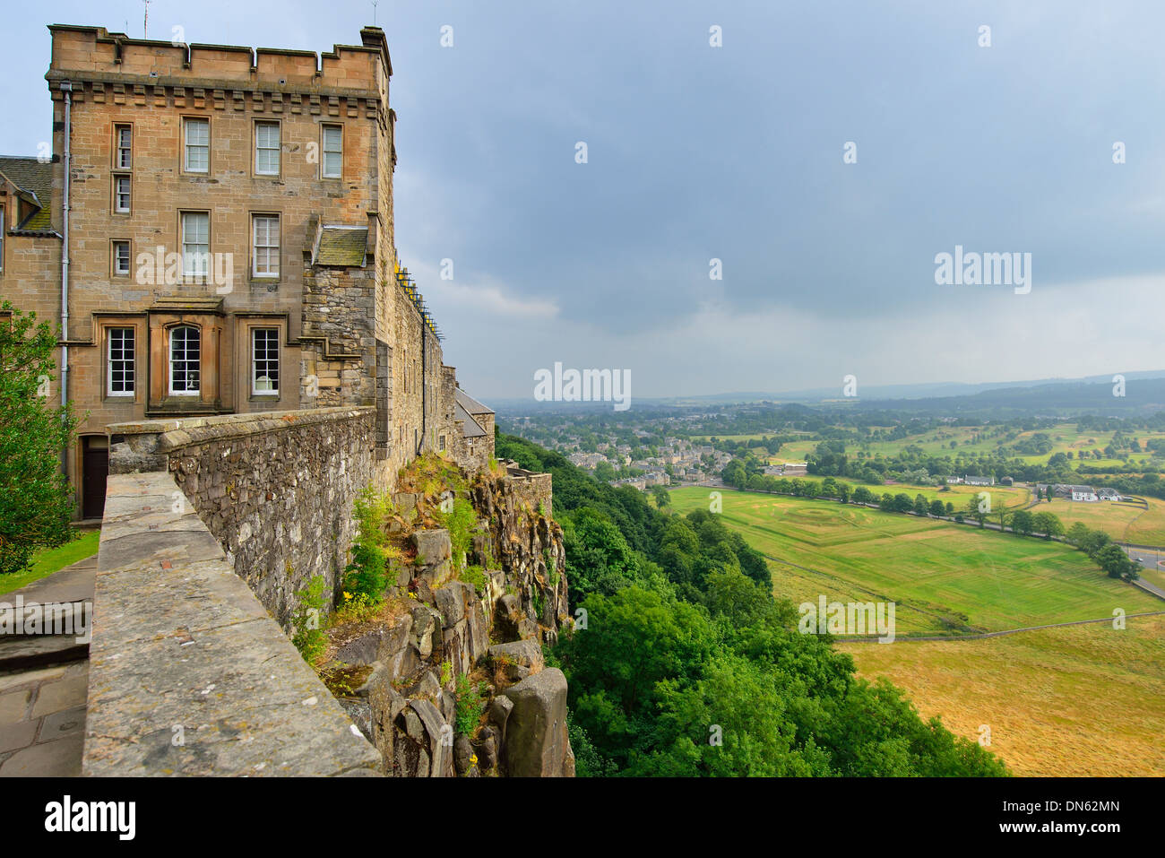 View from the castle wall, Stirling Castle, Stirling, Central, Scotland, United Kingdom Stock Photo
