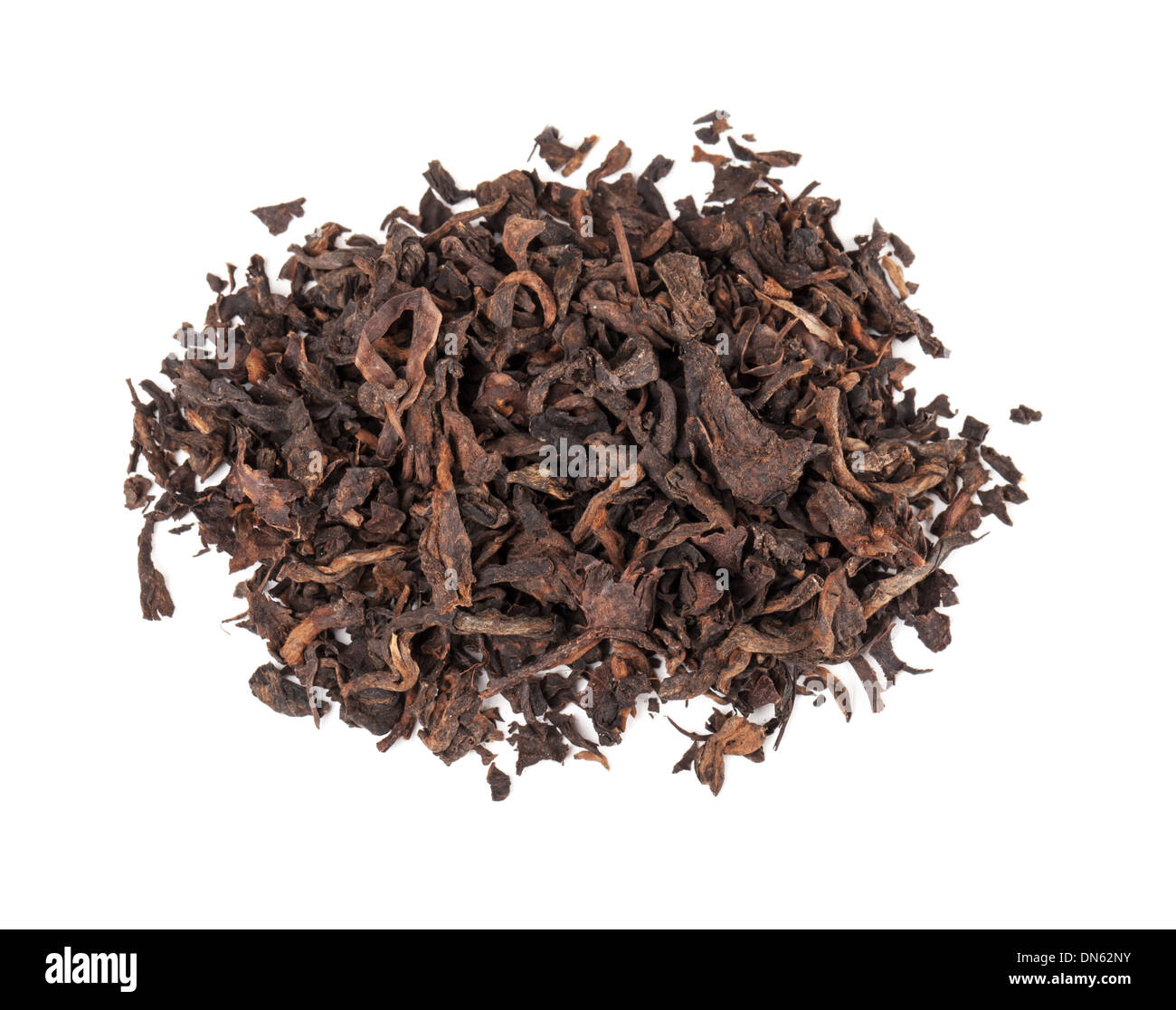 Chinese dark tea Pu-erh isolated on white Stock Photo