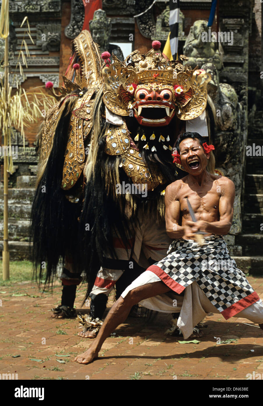 Performance of a Barong show (Ramayana story, traditional dances and music), Bali, Indonesia Stock Photo