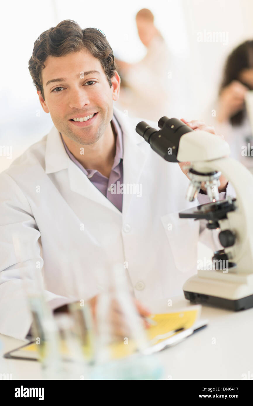 Scientist working in laboratory Stock Photo