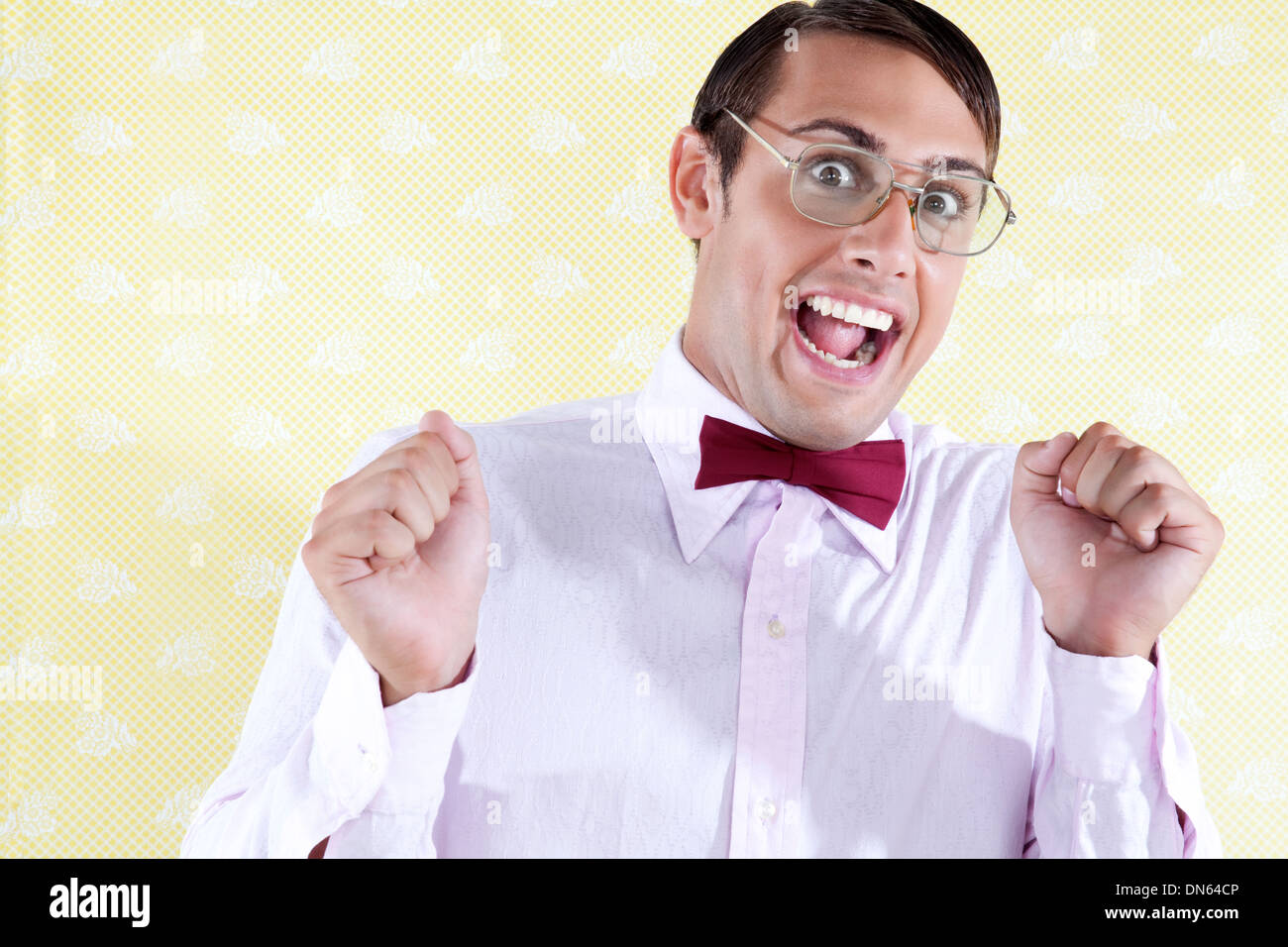 Portrait of Excited Goofy Man Stock Photo