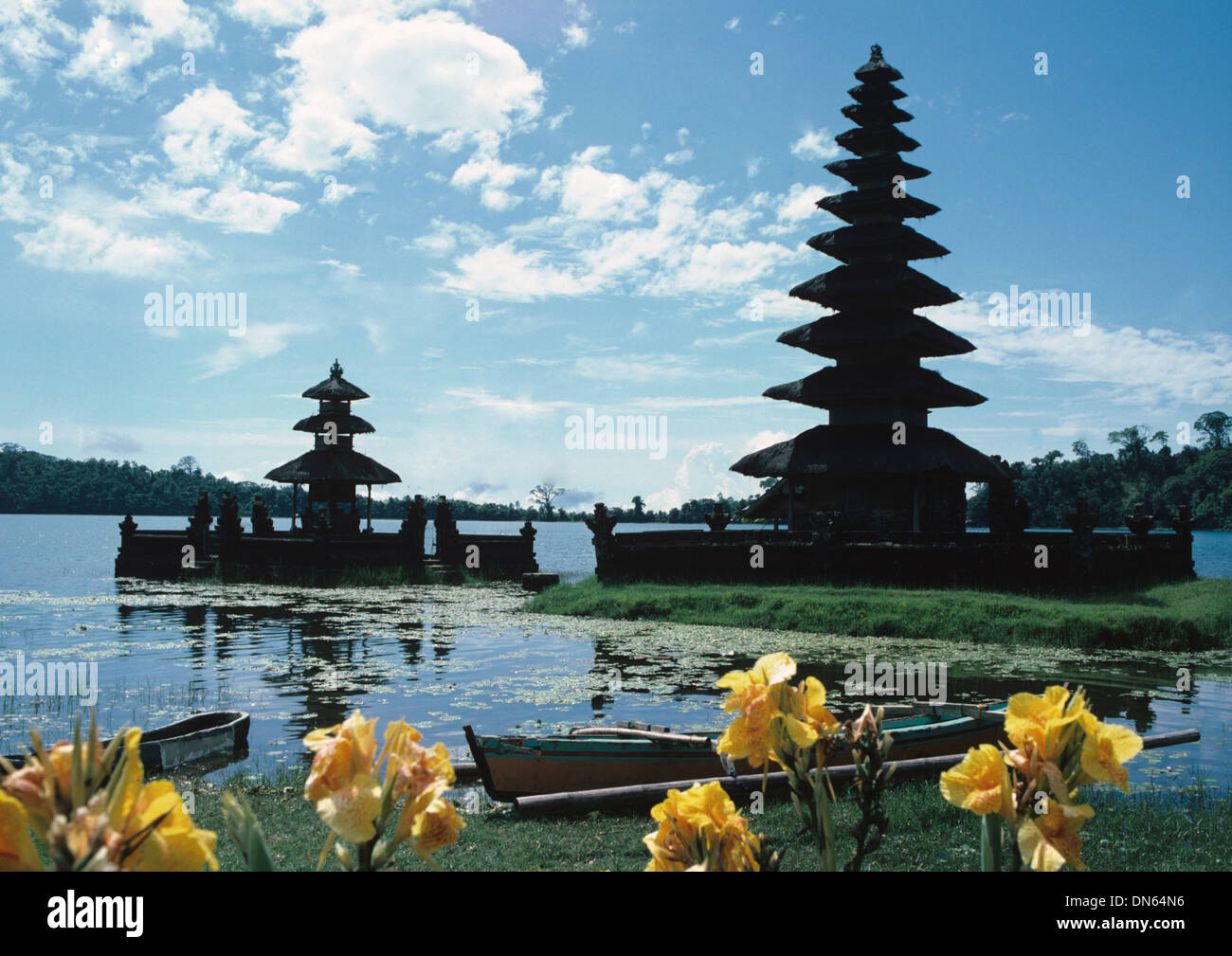 Part of the Pura Ulun Danu Bratan temple complex on Lake Bratan, Bali, Indonesia Stock Photo