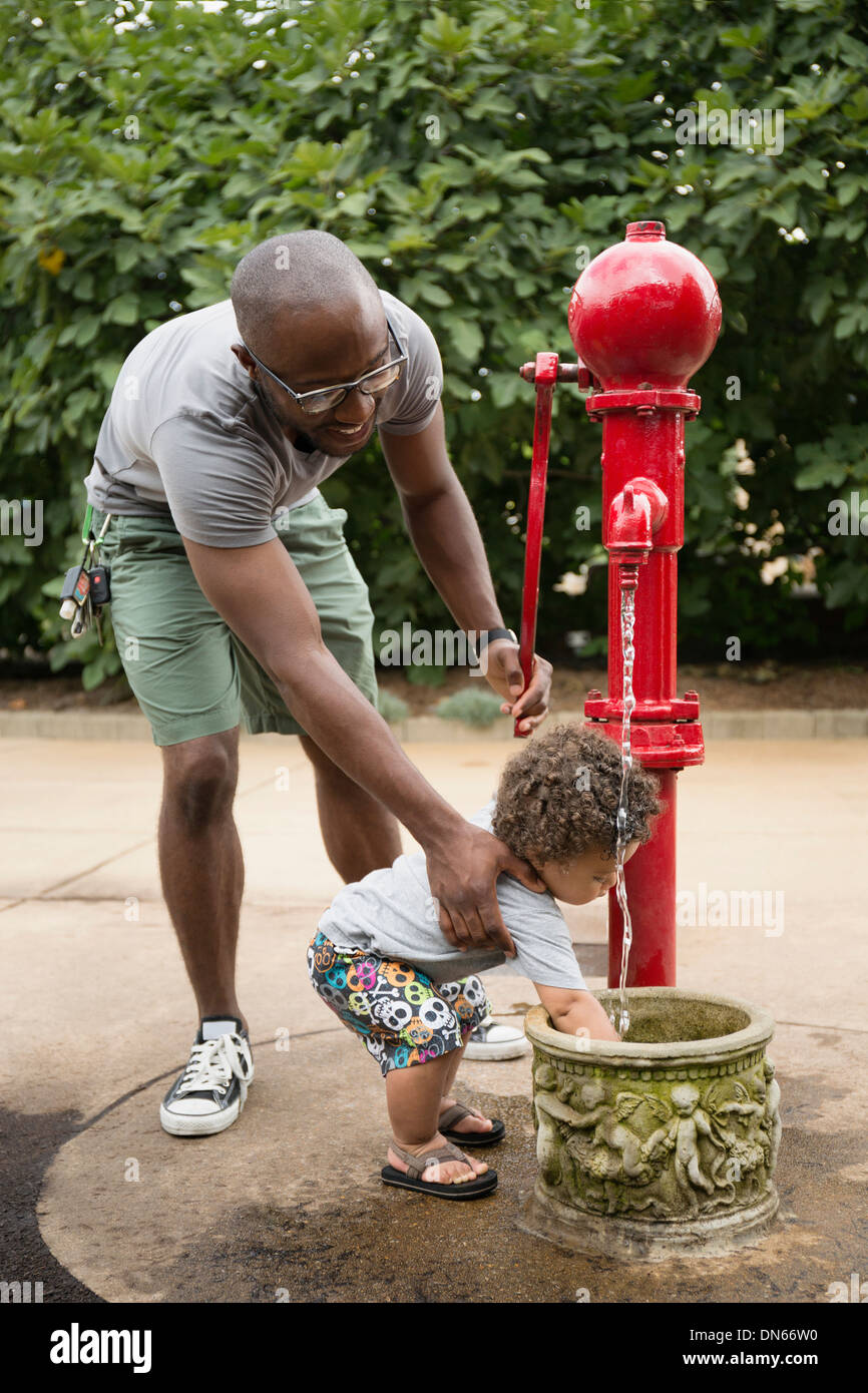 Two boys water park in hi-res stock photography and images - Alamy