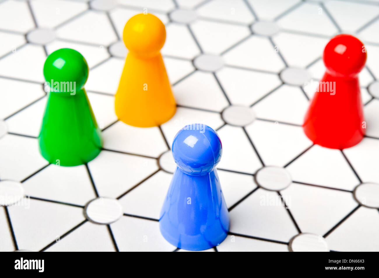 colorful tokens or game-pieces Stock Photo