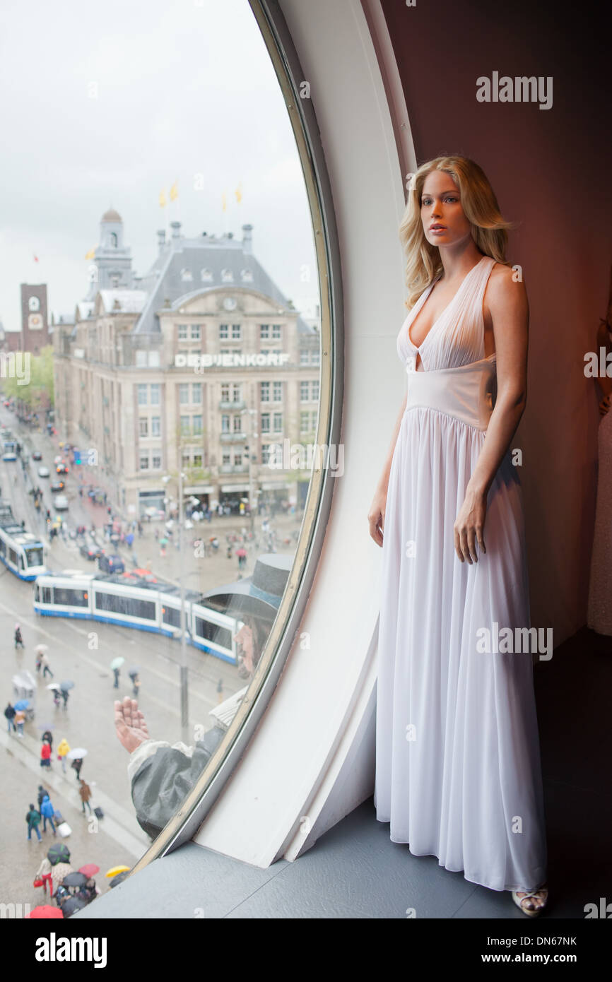 Doutzen Kroes wax figure in the Madame Tussauds Amsterdam in the Netherlands. Stock Photo