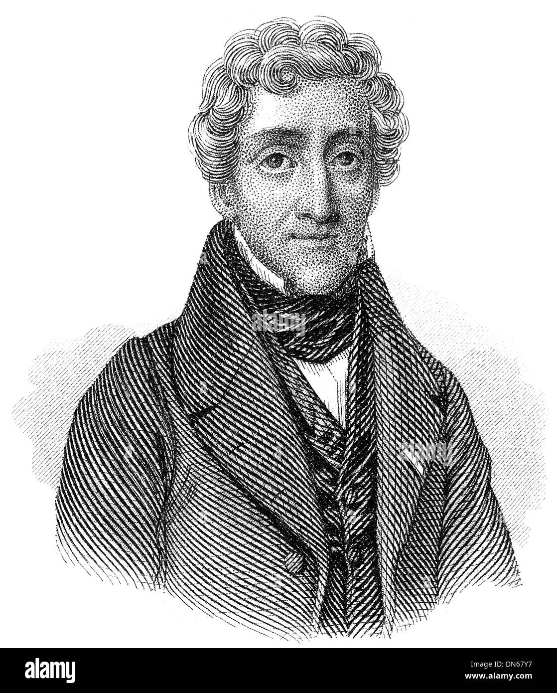 Portrait of Louis-Mathieu Molé, or Comte Molé and Mathieu Molé, 1781 - 1855, a French statesman and Prime Minister of France, Stock Photo